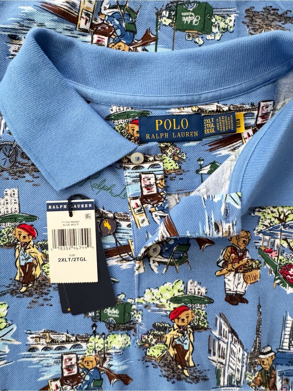 Polo Ralph Lauren Classic-Fit Polo Bear Mesh Polo Shirt - Paris | 2XLT NWT - Picture 6 of 9